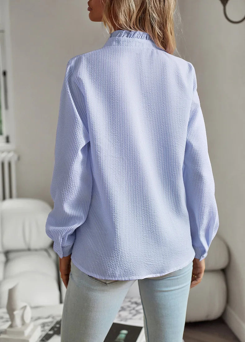 Women Elegant Office Shirt,Long Sleeve Top Causal Comfort Simple Shirt,Shirts & Blouses