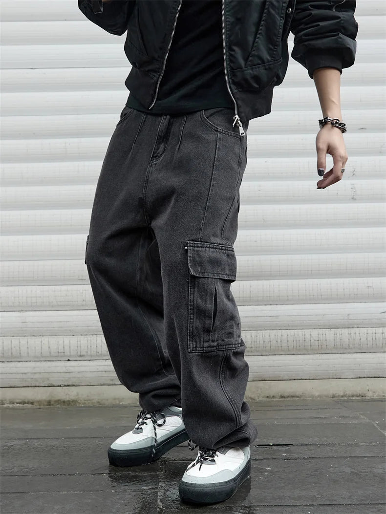 Y2k New Baggy Wide Leg Denim Pants Men's Jeans Streetwear Korean Oversize Cargo Pants