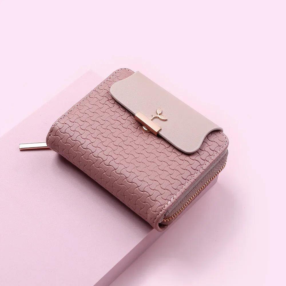 Ladies Wallets Leaf Hasp Clutch Brand Designed Mini Coin Purse