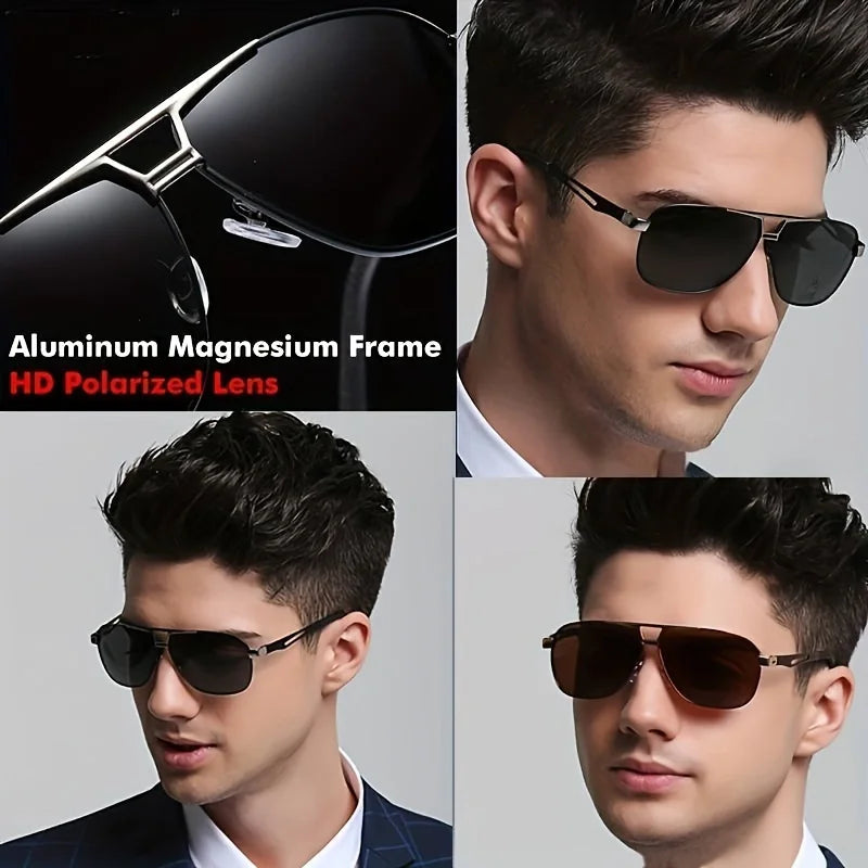 Men's Big Frame Pilot Sun Glasses Design Anti-reflective, UV 400