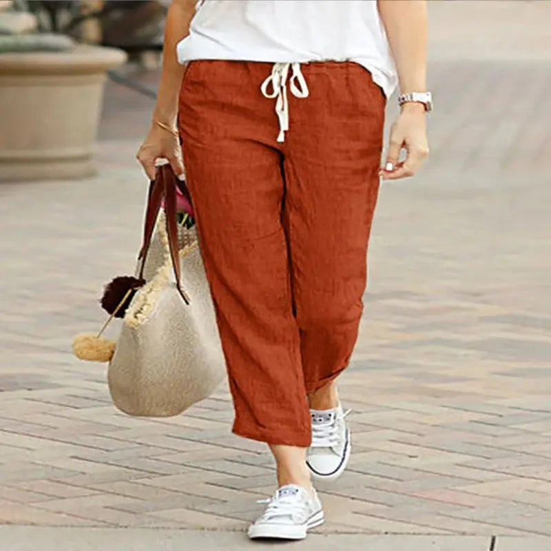 Women's Pants Y2K Black Drawstring Elastic Waist Casual Elegant Ladies Bottom