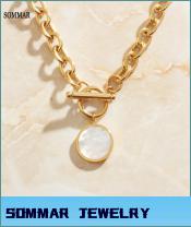 Gold Plated color Maiden necklaces & pendants Thick-chain white shell maxi necklace for women's