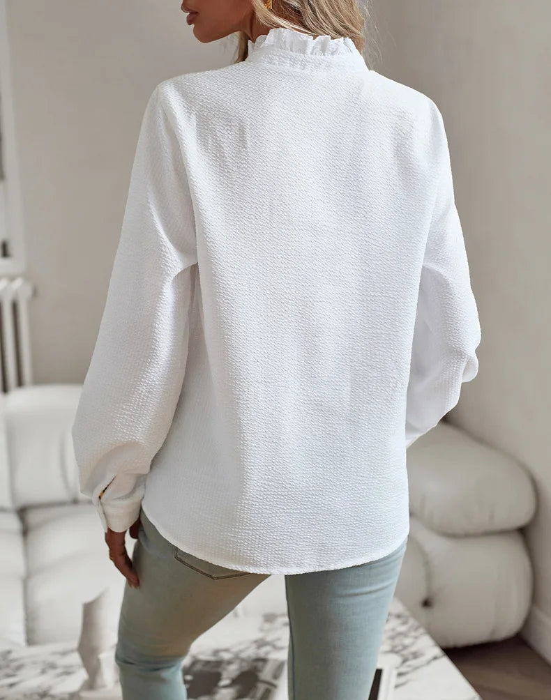 Women Elegant Office Shirt,Long Sleeve Top Causal Comfort Simple Shirt,Shirts & Blouses
