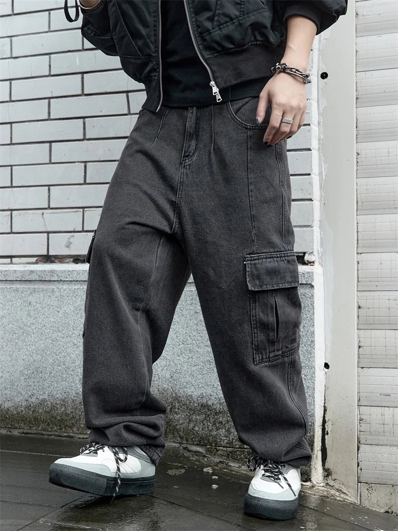 Y2k New Baggy Wide Leg Denim Pants Men's Jeans Streetwear Korean Oversize Cargo Pants