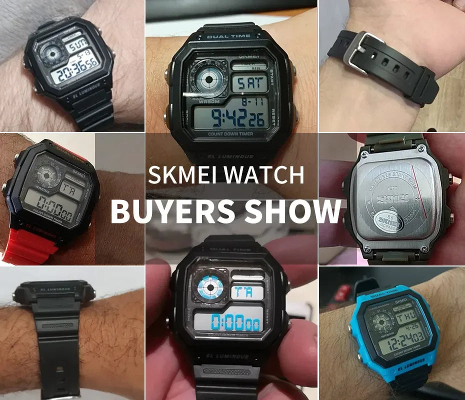 Fashion Men PU Strap Multi function Waterproof Watches Alarm Male Digital Sport Watch
