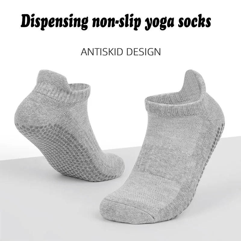 Unisex Sport Non Slip Yoga Socks with Grips Non-slip Fitness Exercise Ankle Socks - 1 pair
