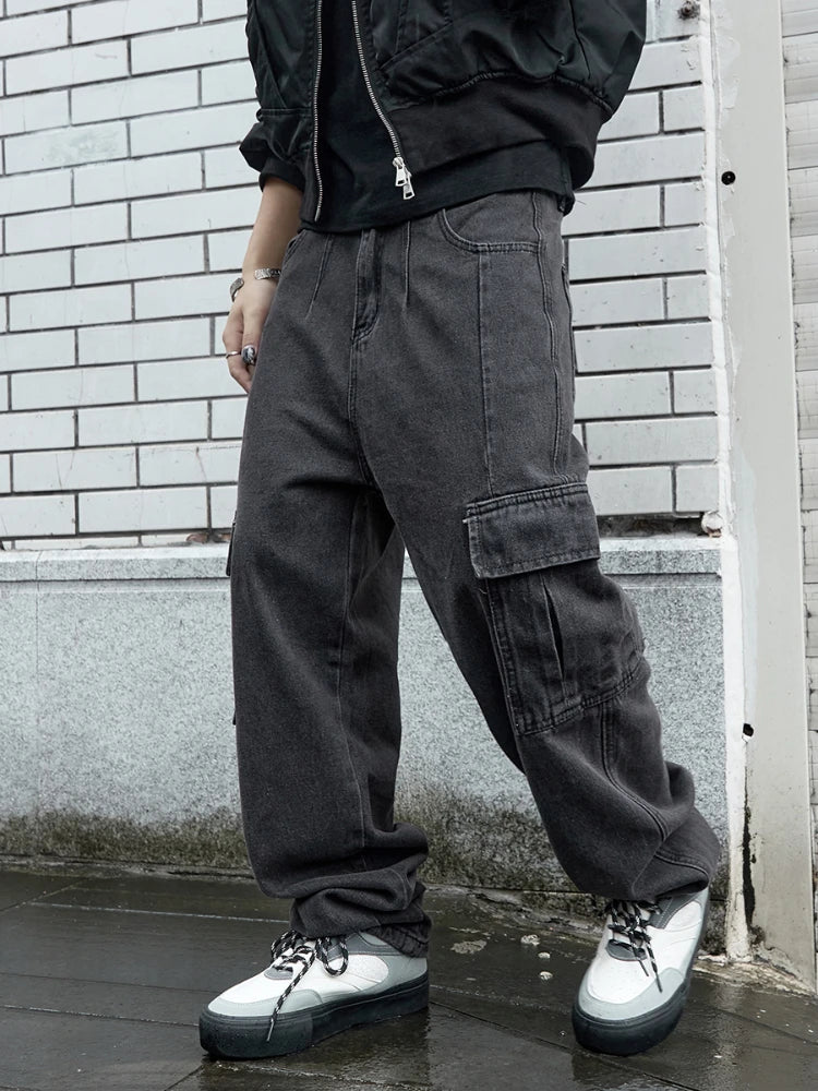 Y2k New Baggy Wide Leg Denim Pants Men's Jeans Streetwear Korean Oversize Cargo Pants