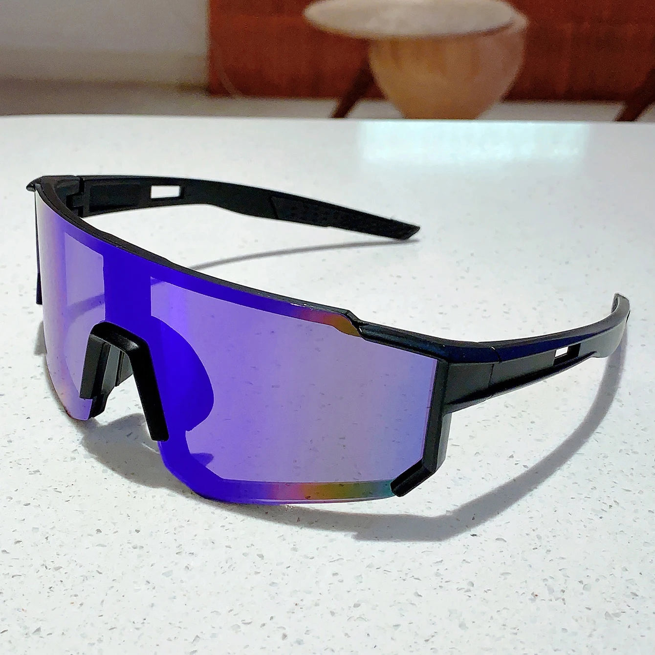 Trendy Cycling Goggles Oversized Decor, Sports Anti UV Sunglasses for Men & Women