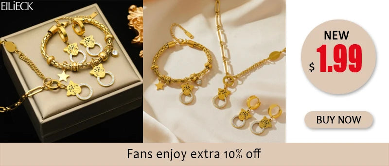 Stainless Steel 18K Gold Plated Bead Pendant Necklace Earrings Jewelry Set For Women