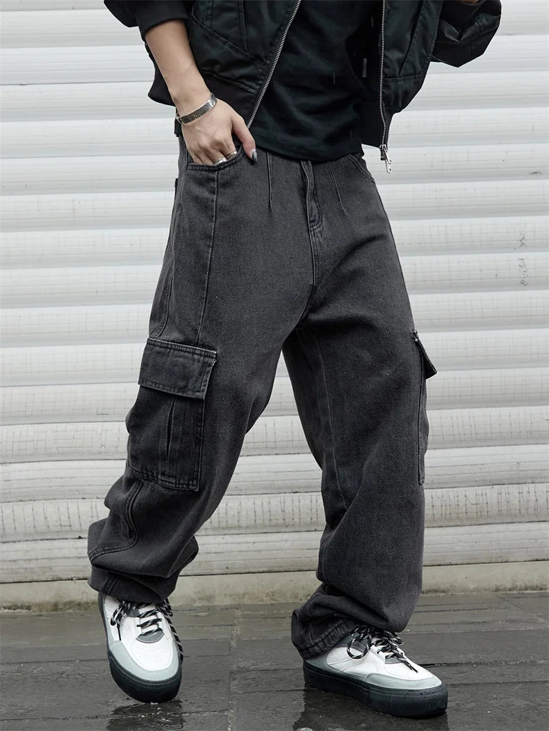 Y2k New Baggy Wide Leg Denim Pants Men's Jeans Streetwear Korean Oversize Cargo Pants