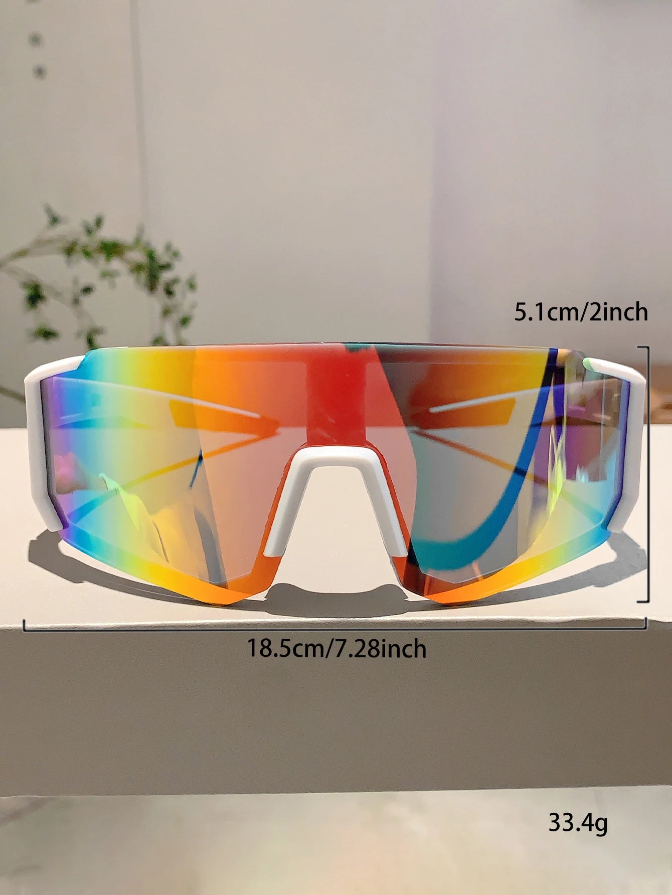 Trendy Cycling Goggles Oversized Decor, Sports Anti UV Sunglasses for Men & Women