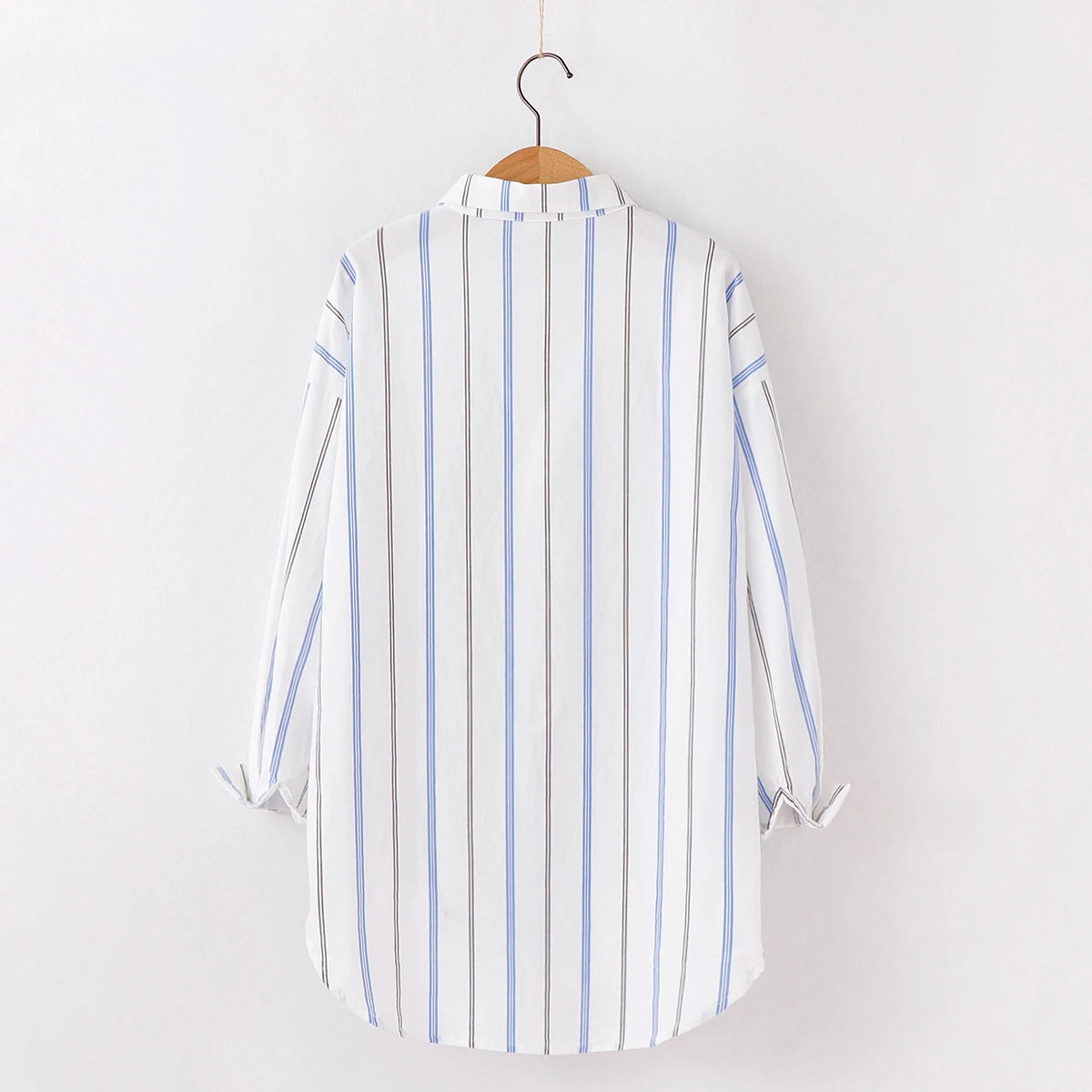 Loose Casual Striped Shirts New Ladies Sweet Simple Style Long Sleeve Print Female Blouse