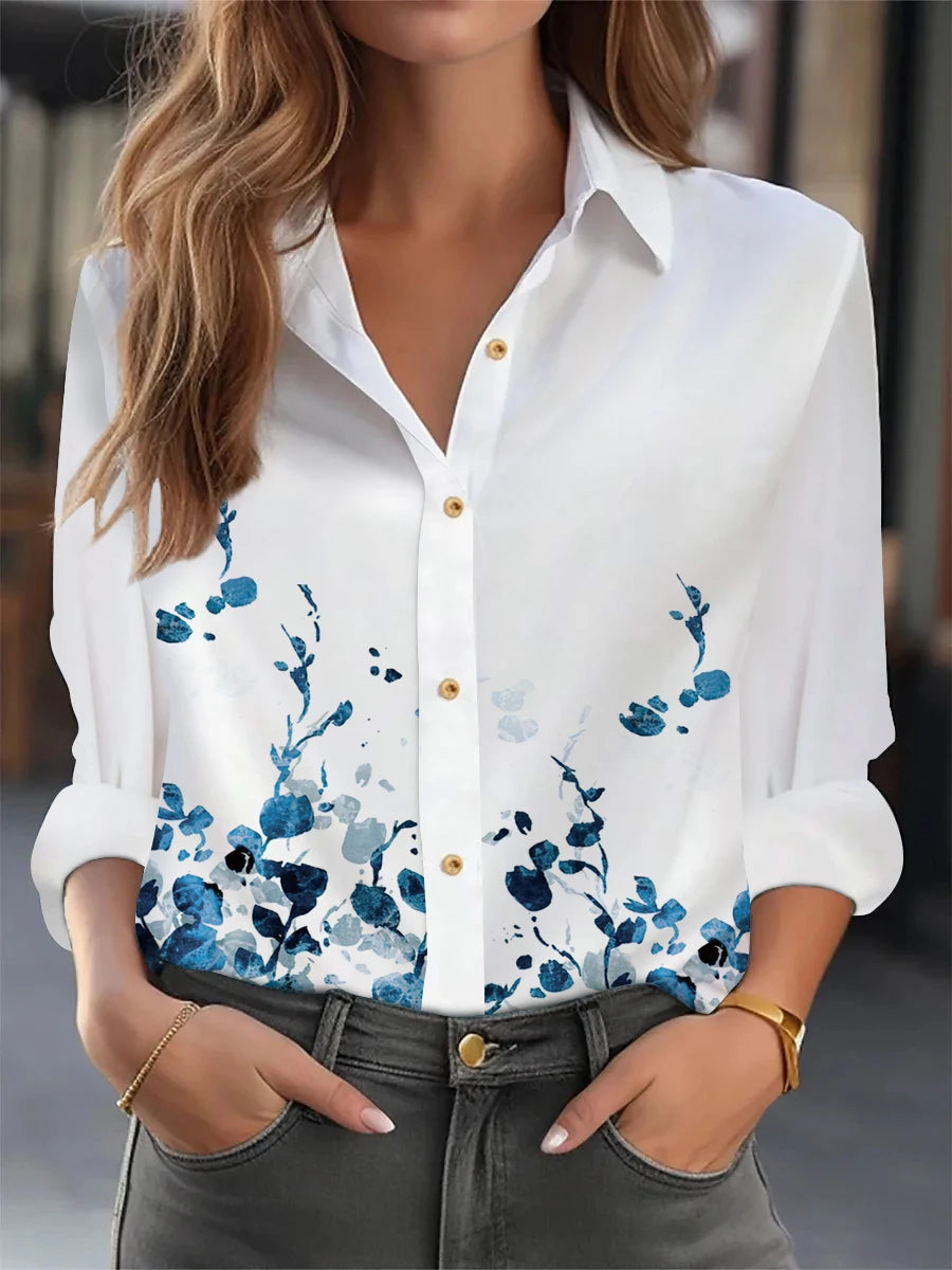 Temperament Loose Woman Shirt Fashion Casual Blouse Elegant Long Sleeve Woman Shirt Holiday Weekend Top
