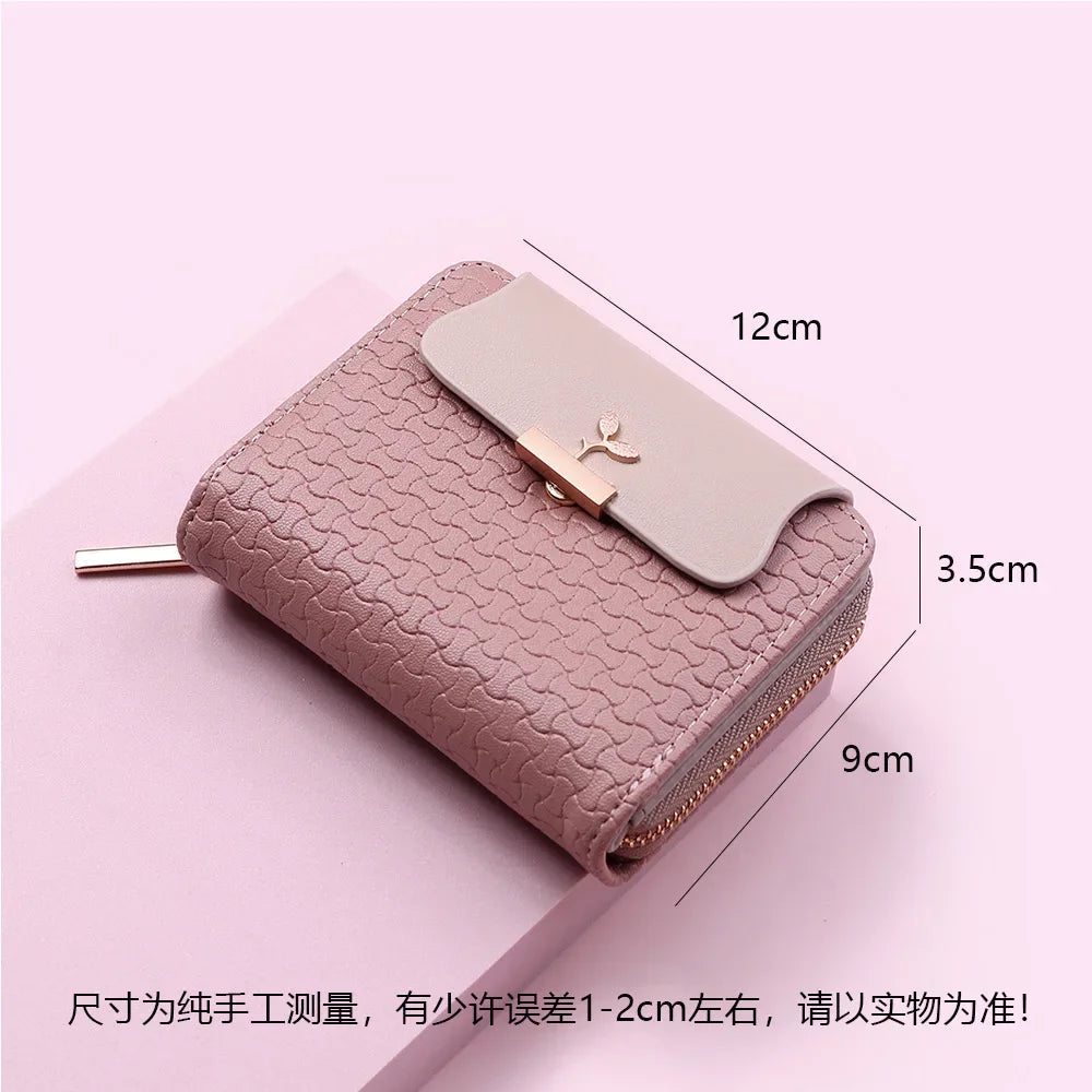 Ladies Wallets Leaf Hasp Clutch Brand Designed Mini Coin Purse