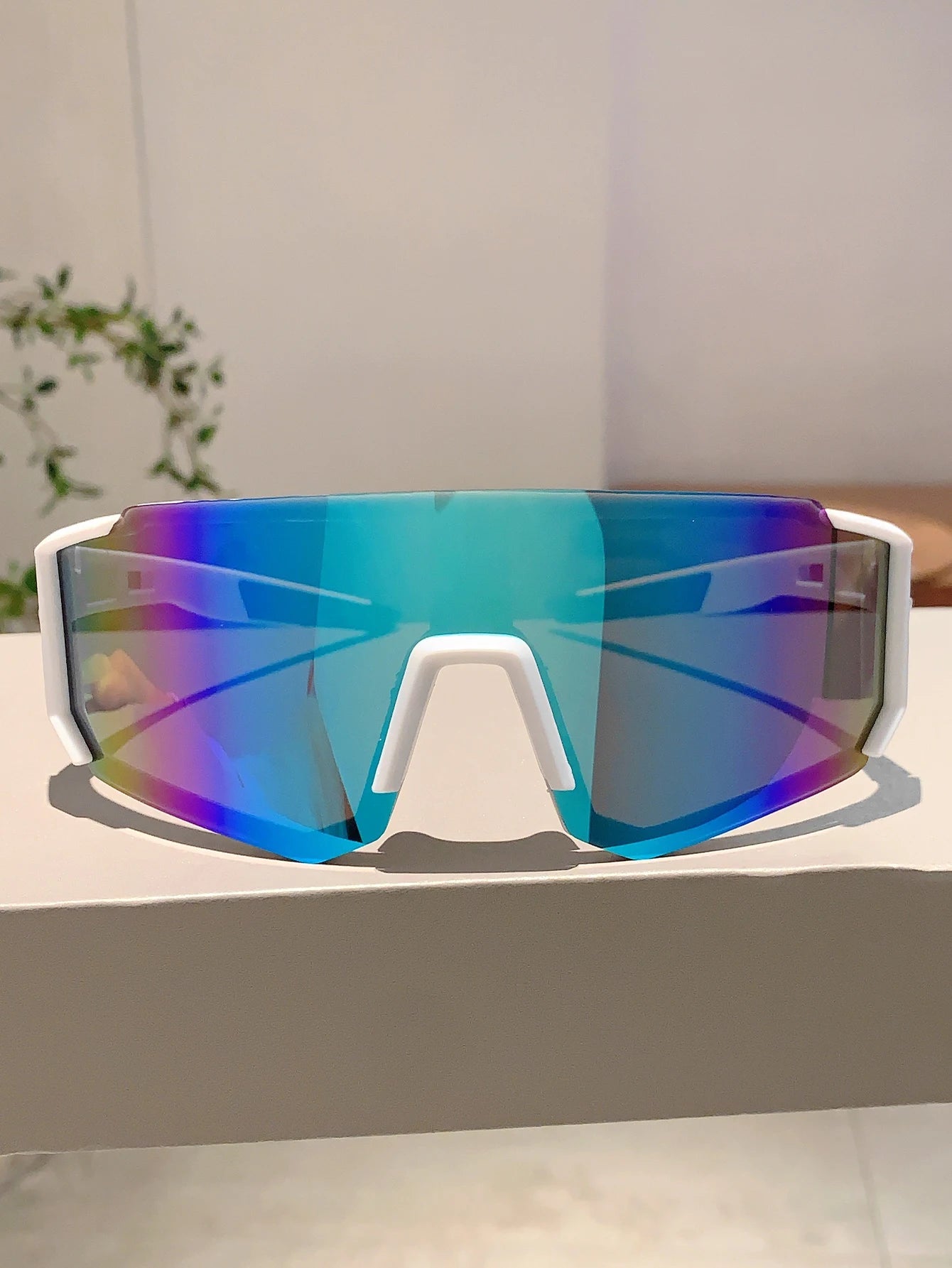 Trendy Cycling Goggles Oversized Decor, Sports Anti UV Sunglasses for Men & Women