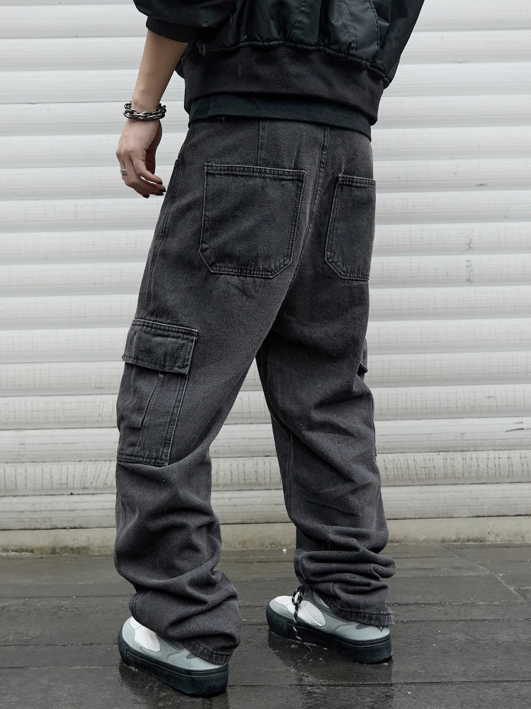 Y2k New Baggy Wide Leg Denim Pants Men's Jeans Streetwear Korean Oversize Cargo Pants