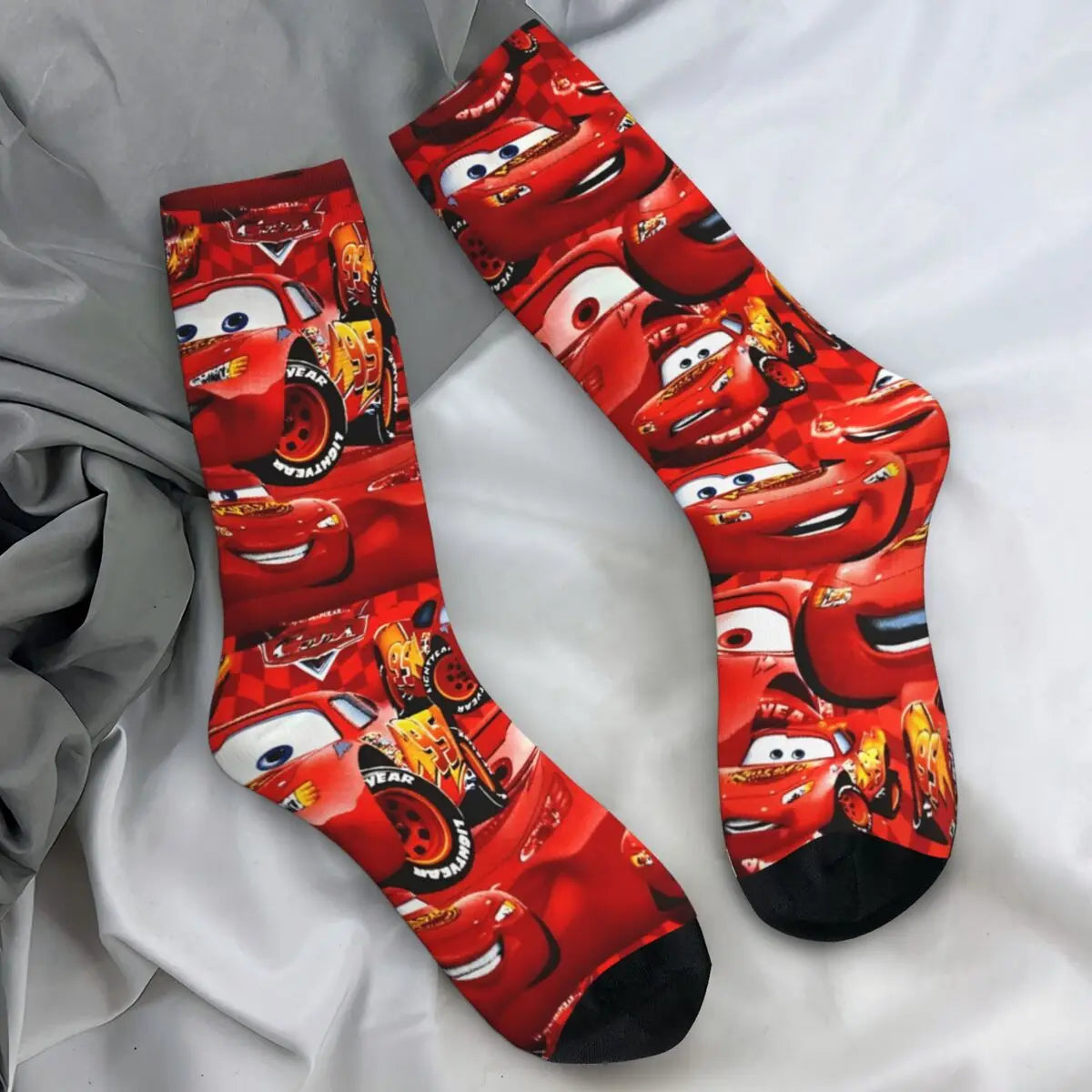 Korean Lightning Mcqueen Anti Bacterial Socks for Men & Women - 1 pair