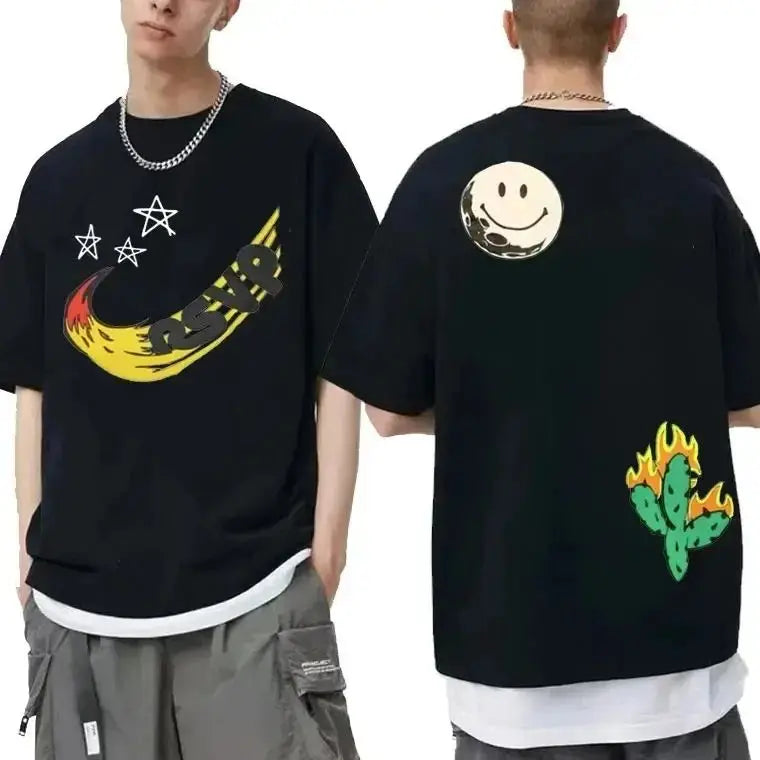 Cactus Jack Tshirt Awesome Streetwear Oversized T Shirts Men Fashion