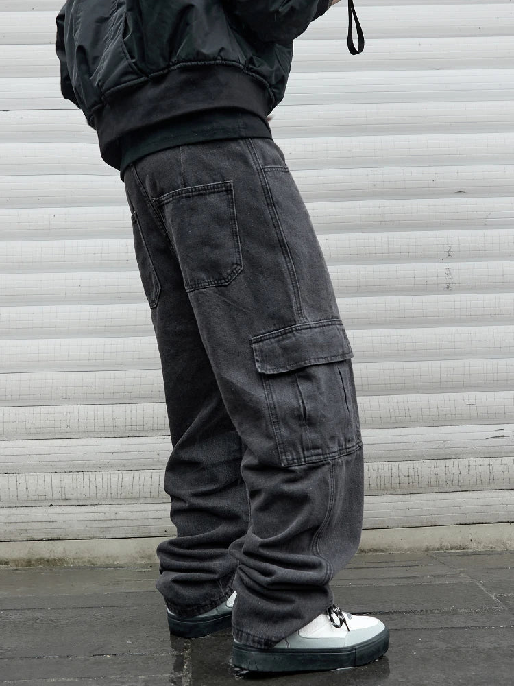 Y2k New Baggy Wide Leg Denim Pants Men's Jeans Streetwear Korean Oversize Cargo Pants