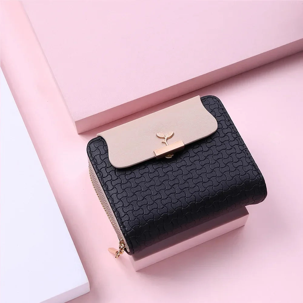 Ladies Wallets Leaf Hasp Clutch Brand Designed Mini Coin Purse