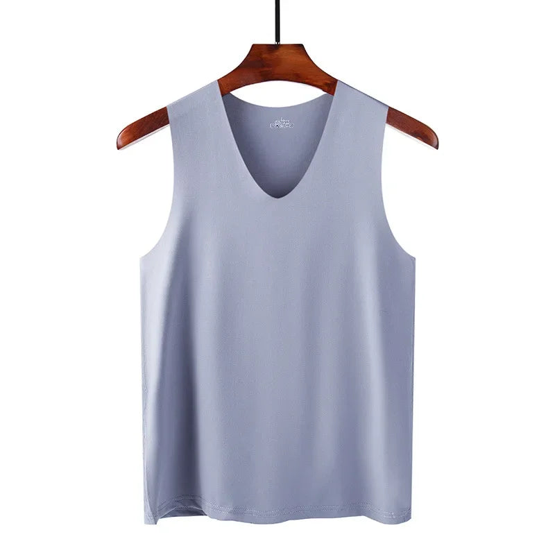 Summer Plus Size Men Clothing Tank Tops Sleeveless bottoming Fitness Men Vest, breathable sports undershirt