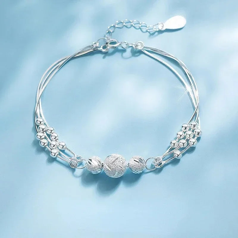 Niche Design Star Chain Tassel Bracelet for Women Fantasy Blue Crystal Beads Elastic Rope Bracelet
