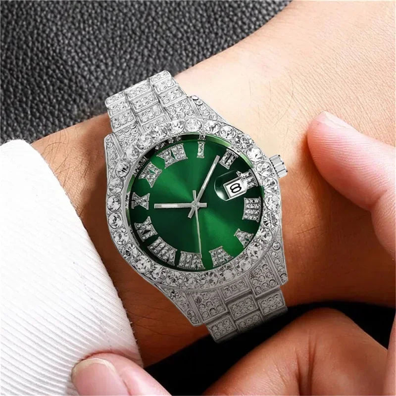 Hip hop Watch Male watch, water proof Brand watches Stainless steel Round Clock Men quartz