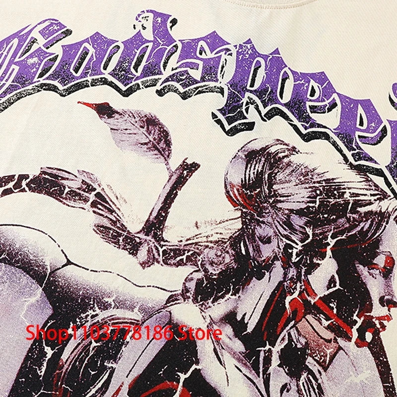 New GOD SPEED T-shirt Pop Fashion Print Streetwear Crewneck