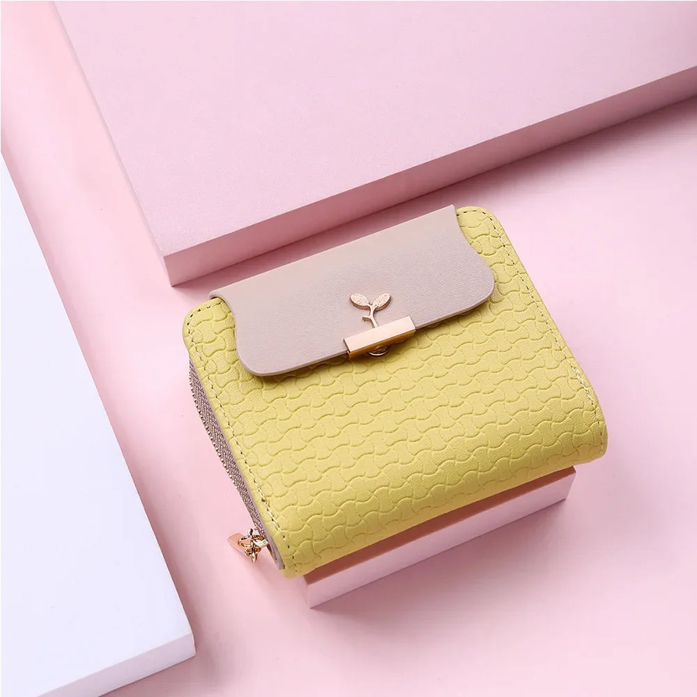 Ladies Wallets Leaf Hasp Clutch Brand Designed Mini Coin Purse