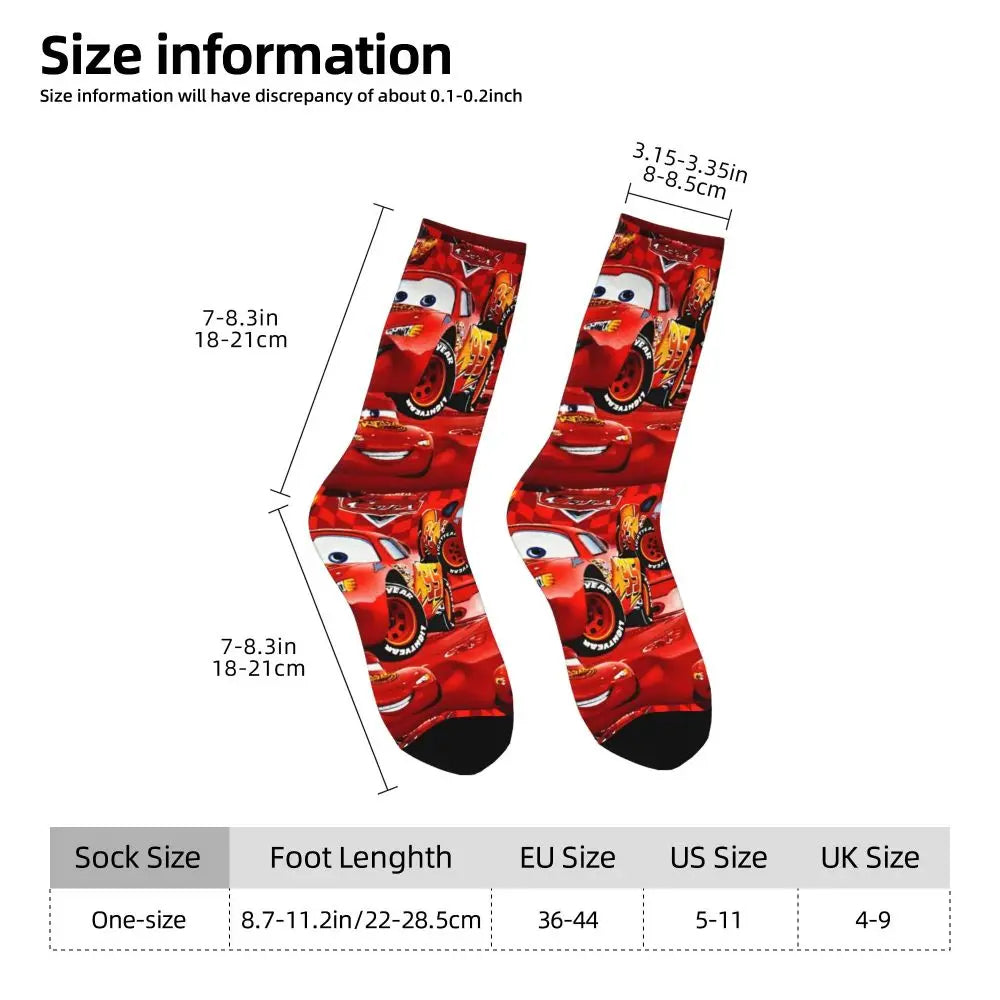 Korean Lightning Mcqueen Anti Bacterial Socks for Men & Women - 1 pair