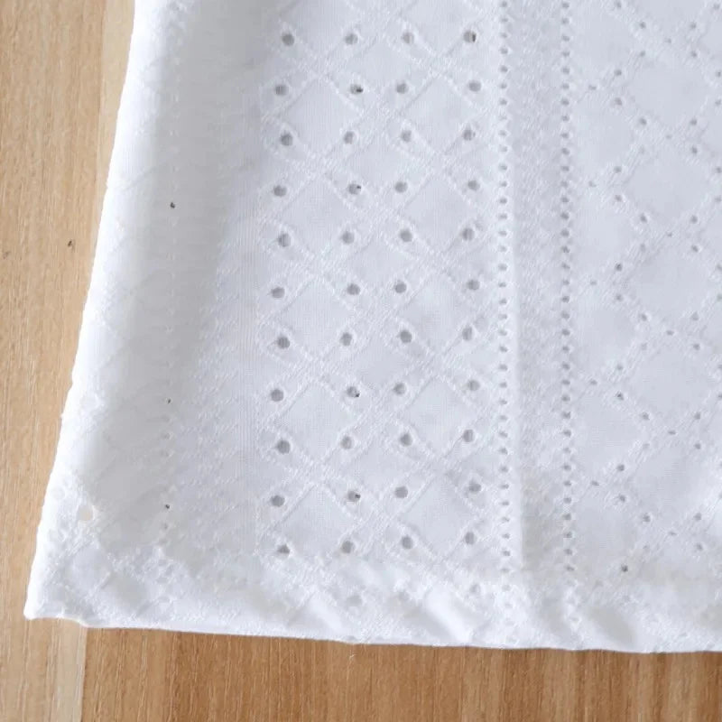 Women Summer Fashion Blouses Tops Lace Patch Buttoned Casual V-Neck Short Sleeve