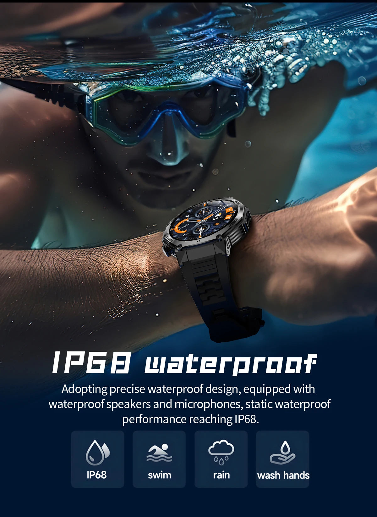 Smart Watch Men 800mAh Ultra Long Battery Life Waterproof Outdoor Sport Watches Bluetooth Call Military Smartwatch 2025