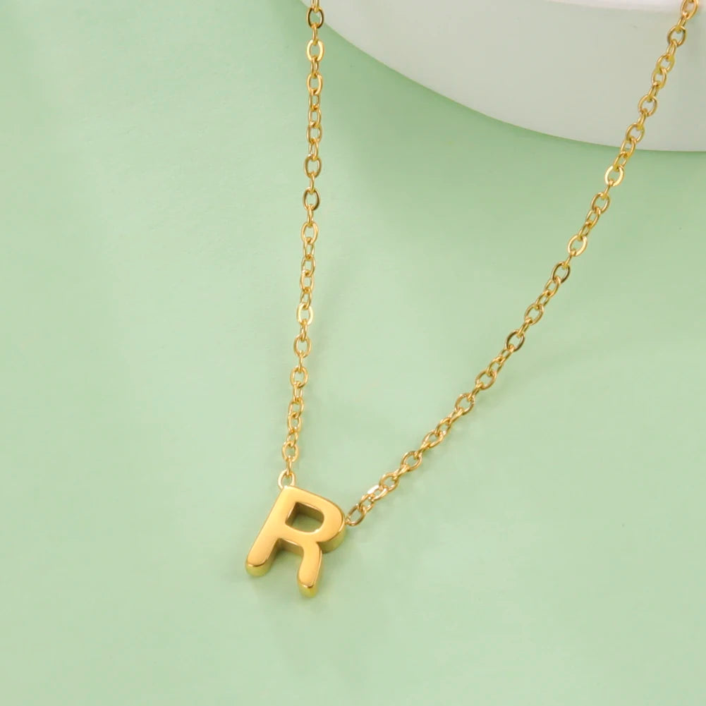 Minimalist Initial A-Z Letter Necklace for Women