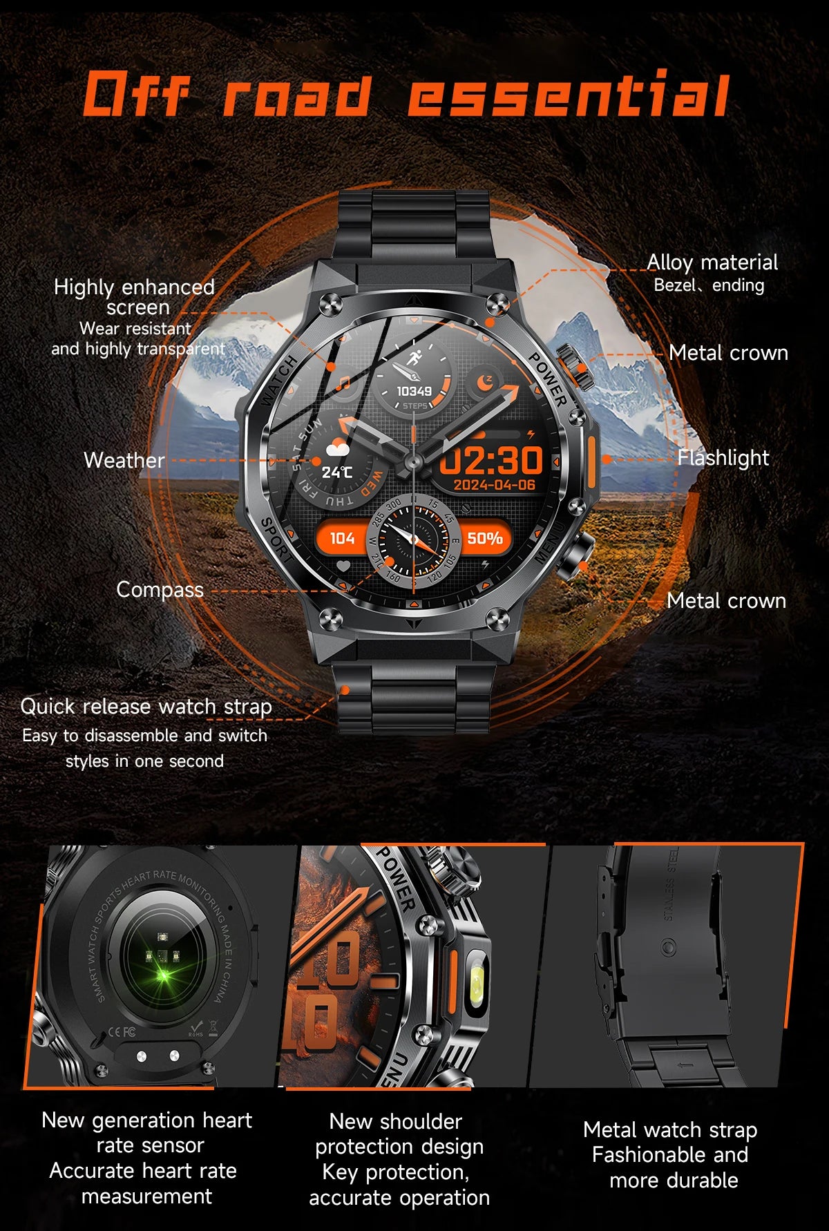 Smart Watch Men 800mAh Ultra Long Battery Life Waterproof Outdoor Sport Watches Bluetooth Call Military Smartwatch 2025