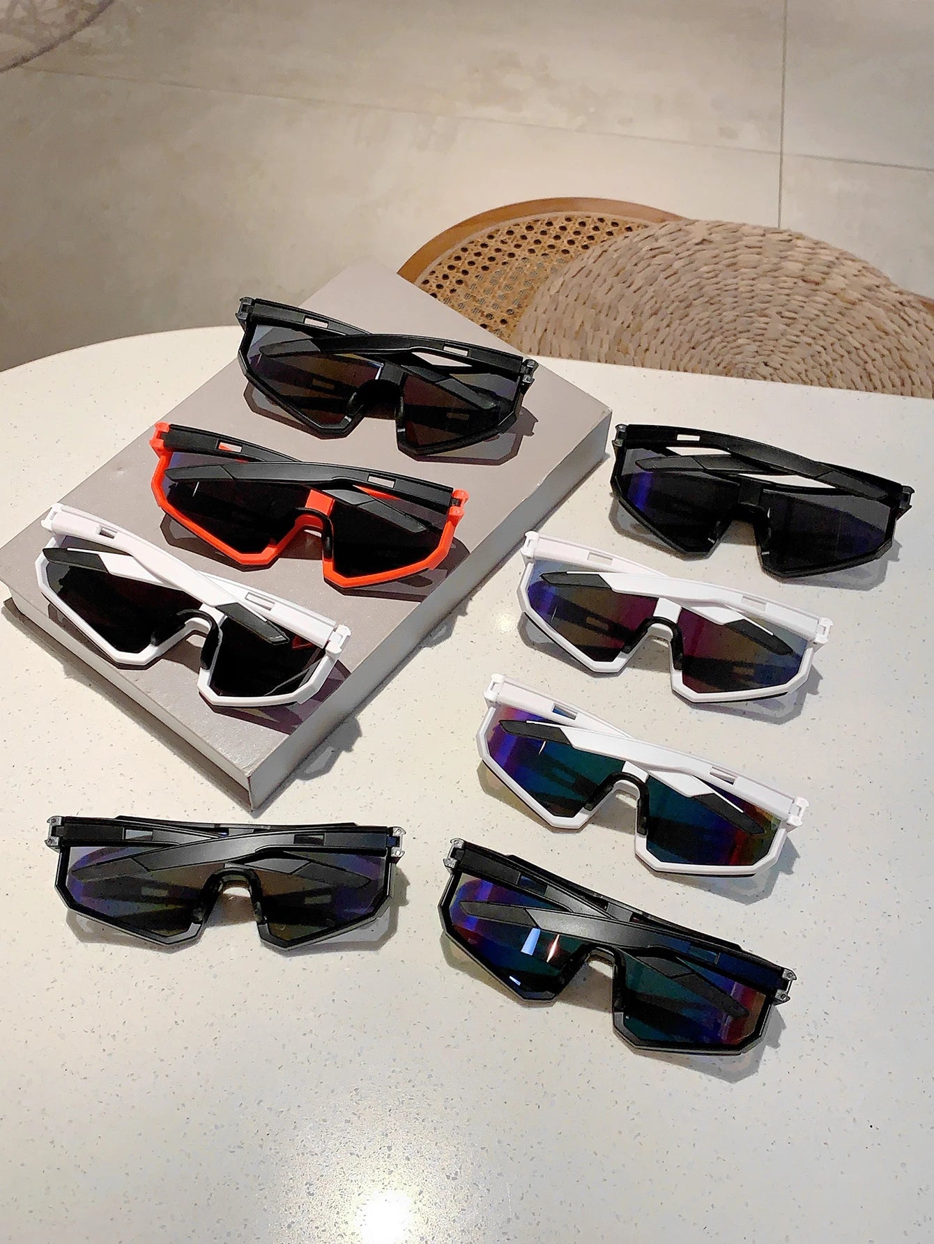 Trendy Cycling Goggles Oversized Decor, Sports Anti UV Sunglasses for Men & Women