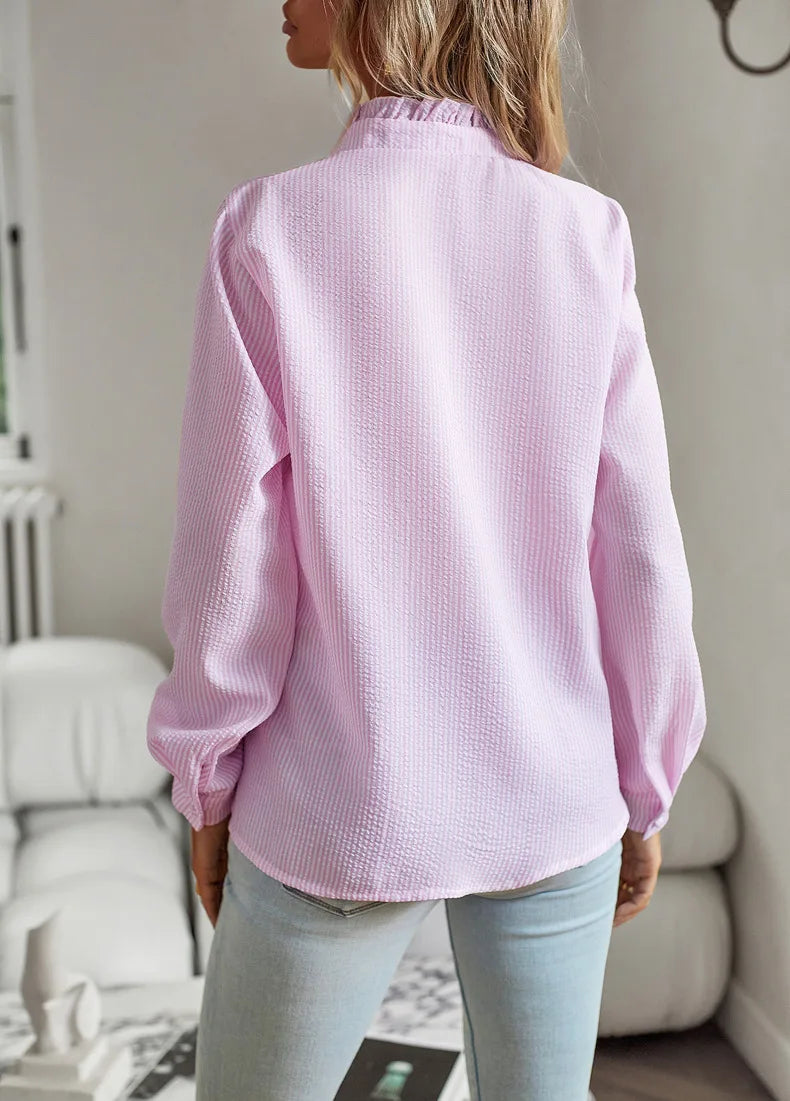 Women Elegant Office Shirt,Long Sleeve Top Causal Comfort Simple Shirt,Shirts & Blouses