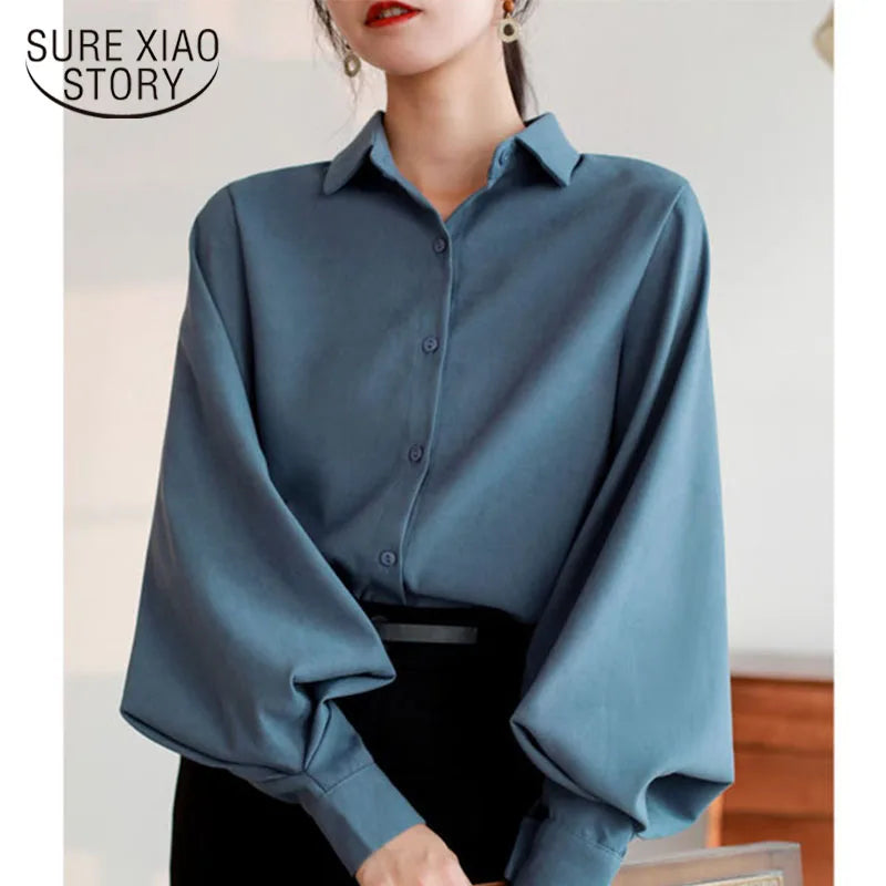 Long Sleeve Shirts Casual Tops Spring Fashion Women Floral Print Blouse Tops Ladies Shirts