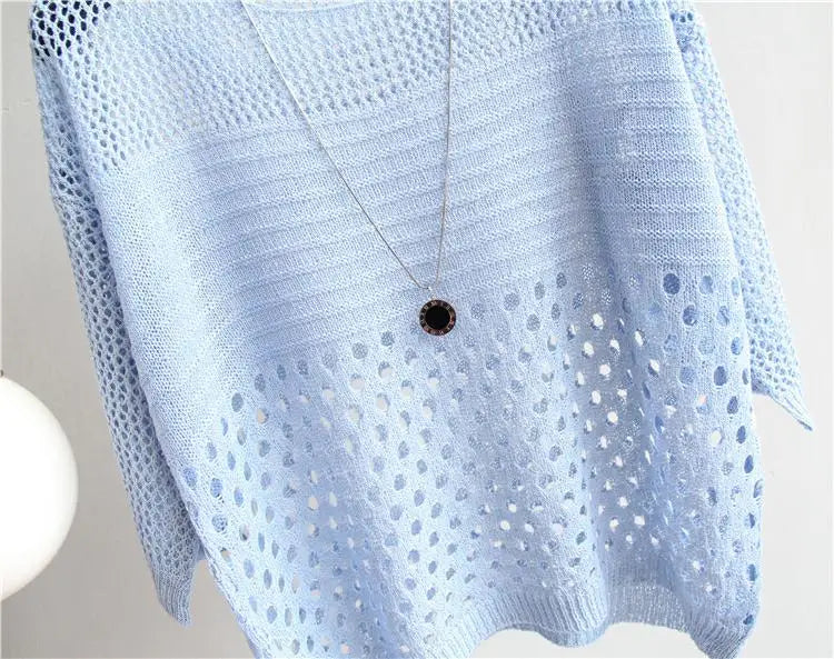 Spring and Summer  Ice Silk Knitted Vest Top Hollow Out Thin Bottoming Sling Streetwear Womens Clothing