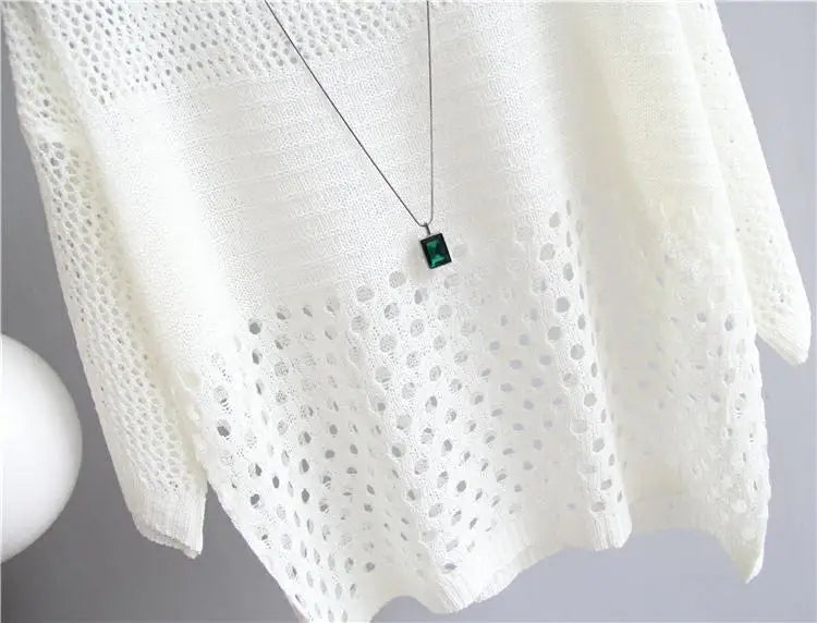 Spring and Summer  Ice Silk Knitted Vest Top Hollow Out Thin Bottoming Sling Streetwear Womens Clothing