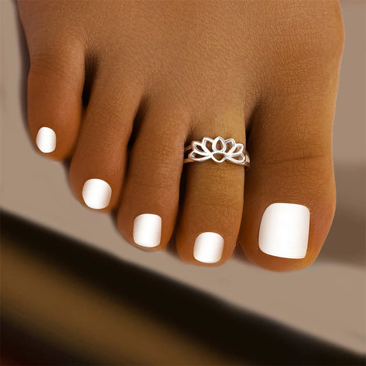 ﻿ 100% 925 Sterling Silver Vintage Black Stripe/Lotus Toe Ring for Men and Women Adjustable