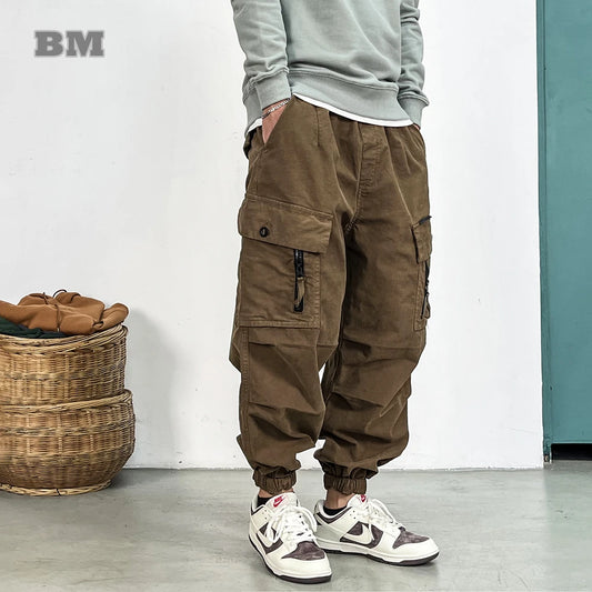 High Quality Loose Tactical Cargo Pants For Men,Korean Multi-Pocket Fashions Harem Trousers