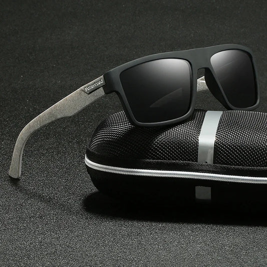Polarized Sunglasses Fashion Square Frame Vintage Design Sun Glasses for Men