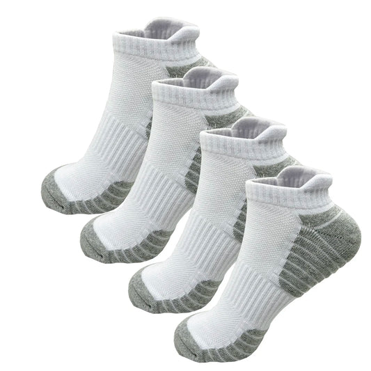 2/4 Pairs Cushioned Cotton Athletic Running Socks Low Cut Ankle Socks for Men and Women