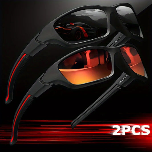 2pcs Advanced Cool Fantasy Polarized Surround Fashion Glasses for Men's and Women's Outdoor Sports,Cycling,Fishing,Hiking,Golf