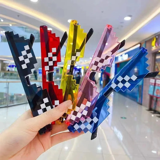 Funny Party, Cosplay Pixelated Mosaic Sunglasses  For Men & Women