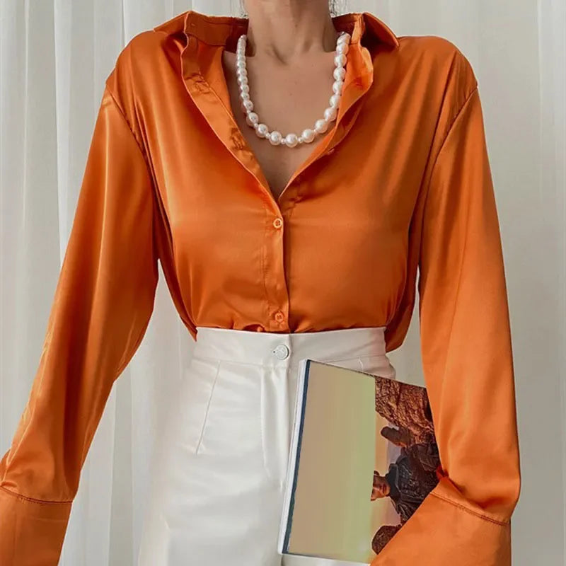 Long Sleeve Shirts Casual Tops Spring Fashion Women Floral Print Blouse Tops Ladies Shirts
