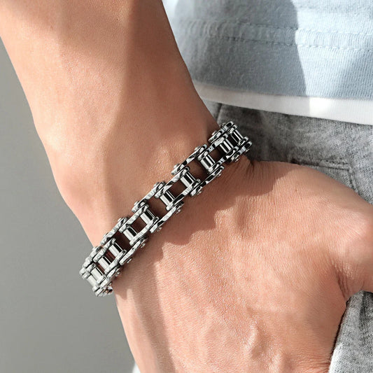 Fashion Men Cuban Bracelet Stainless Steel Chain Jewelry