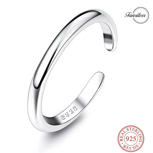 S925 Sterling Silver Toe Rings for Women Adjustable White Gold Plated
