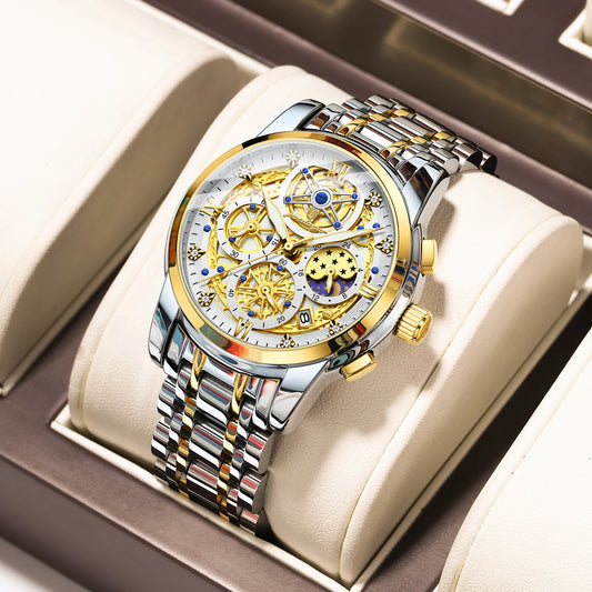 Fashion Men Watch Waterproof Luminous Date Man Wristwatch Stainless Steel Chronograph Quartz Men's Watches