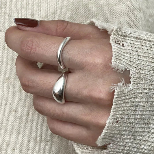 925 Sterling Silver Irregular Ring for Women Geometry Versatile Minimalism jewelry